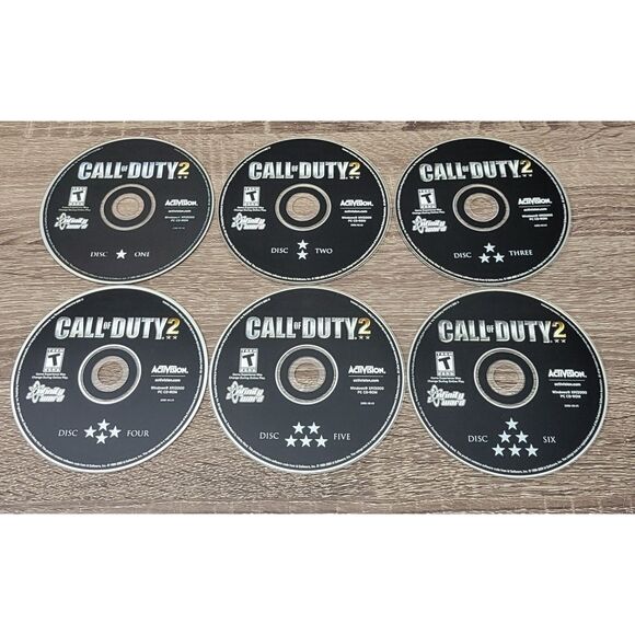 2005 Activision Call of Duty 2 PC CD-ROM‎ 6 Disc Set Complete Untested Pre-Owned - Picture 9 of 10